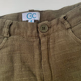 C de C Teal Khaki Gauzy Cotton Shorts: 4 Years
