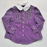 Ralph Lauren Purple And White Stripe Cotton Blouse: 2 Years & 3 Years