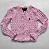 Ralph Lauren Pink Cable Knit Cotton Cardigan: 3 Years