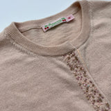 Bonpoint Pale Pink Cardigan With Bead Trim: 8 Years