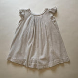 Bonpoint Cream Gauzy Cotton Summer Dress With Silver Metallic Thread:  6 Years