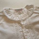 Bonpoint White Cotton Blouse With Lace Trimmed Collar: 6 Years