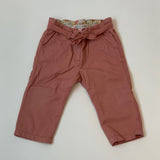 Bonpoint Tobacco Cotton Trousers With Liberty Print Trim: 12 Months