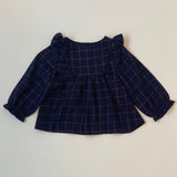 Jacadi Navy And Rose Gold Check Blouse:  18 Months