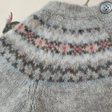 Bonpoint Grey FairIsle Merino Wool Cardigan: 6 Months