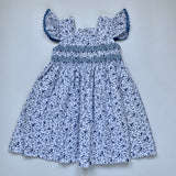 La Coqueta Blue Floral Dress With Smocking: 6 Years