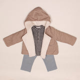 Marie-Chantal Beige Hooded Coat With Shearling Lining