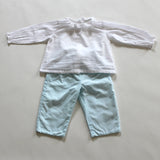 Marie-Chantal Turquoise Baby Trousers with Frill Pocket Detail