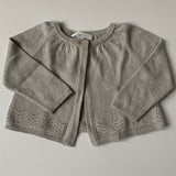Marie-Chantal Silver Cardigan With Pointelle Details: 18 Months