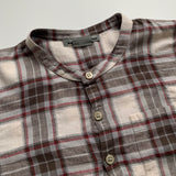 Bonpoint Brushed Cotton Collarless Check Shirt: 10 Years
