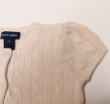 Ralph Lauren Cream Cashmere Cable Knit Cardigan: 6 Years