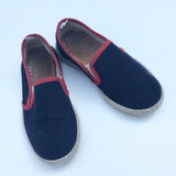 Rivieras For Bonpoint Blue and Red Canvas Slip On Shoes: Size EU 27