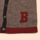 Bonpoint Grey Wool Cardigan With B Motif