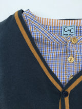 C de C Teal Cotton Cardigan With Contrast Trim: 6 Years