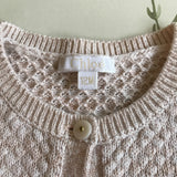 Chloé Pale Pink And Metallic Cotton Mix Cardigan: 12 Months