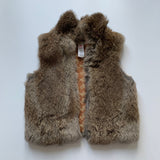 Bonpoint Rabbit Fur Gilet With Floral Lining: 4 Years