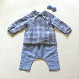 La Coqueta Blue Linen Baby Trousers