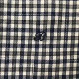 Bonpoint Navy And White Check Cotton Shirt: 8 Years