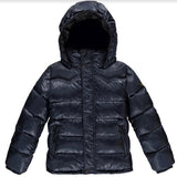 Finger In The Nose Navy Down Parka With Fur Trimmed Hood: 10-11 Years (Brand New)